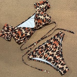 Cheetah/Leopard Print High Waisted Bikini